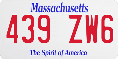 MA license plate 439ZW6