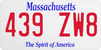 MA license plate 439ZW8
