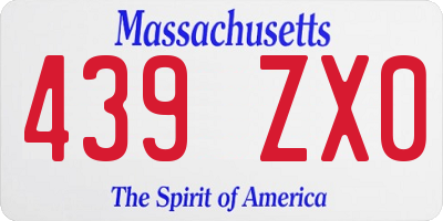 MA license plate 439ZX0