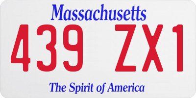 MA license plate 439ZX1