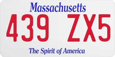 MA license plate 439ZX5