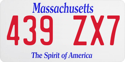 MA license plate 439ZX7