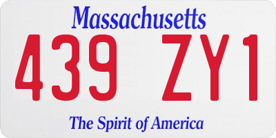 MA license plate 439ZY1