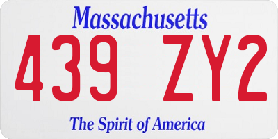 MA license plate 439ZY2