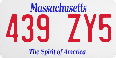 MA license plate 439ZY5