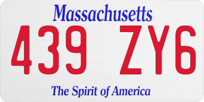 MA license plate 439ZY6