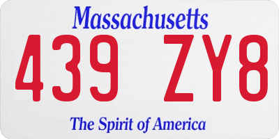 MA license plate 439ZY8