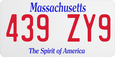 MA license plate 439ZY9