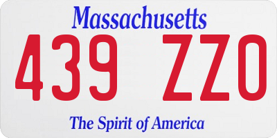 MA license plate 439ZZ0