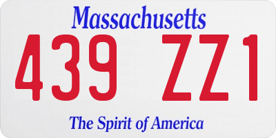 MA license plate 439ZZ1