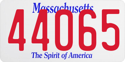 MA license plate 44065