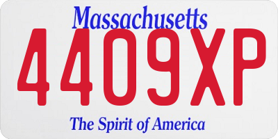 MA license plate 4409XP