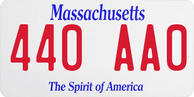 MA license plate 440AA0