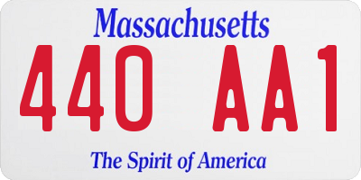 MA license plate 440AA1