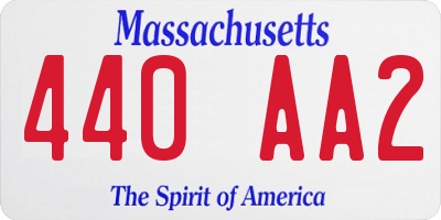 MA license plate 440AA2