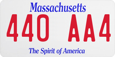 MA license plate 440AA4