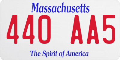 MA license plate 440AA5