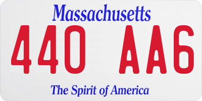 MA license plate 440AA6