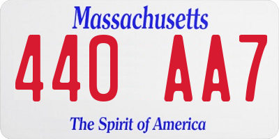MA license plate 440AA7