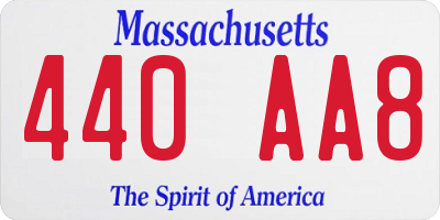 MA license plate 440AA8