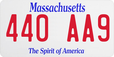 MA license plate 440AA9