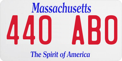 MA license plate 440AB0