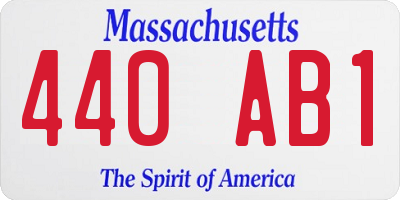 MA license plate 440AB1