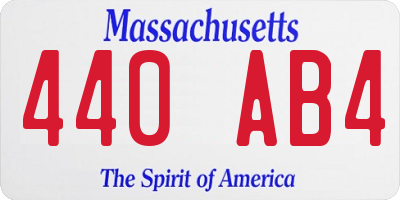 MA license plate 440AB4