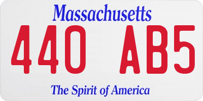 MA license plate 440AB5