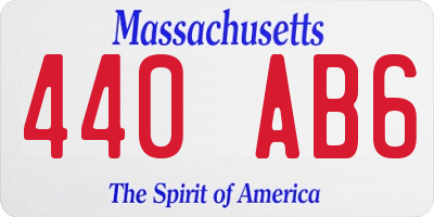 MA license plate 440AB6