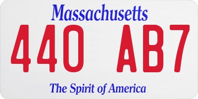 MA license plate 440AB7