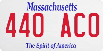 MA license plate 440AC0