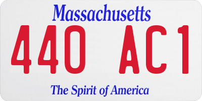 MA license plate 440AC1
