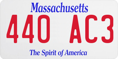 MA license plate 440AC3