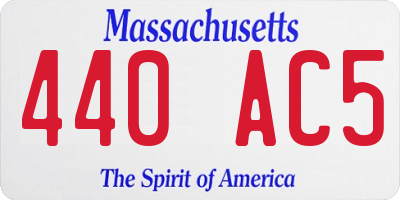 MA license plate 440AC5
