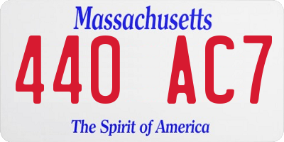 MA license plate 440AC7