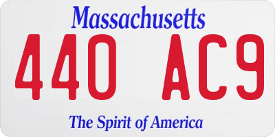 MA license plate 440AC9