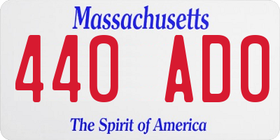 MA license plate 440AD0