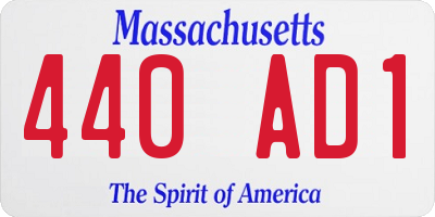 MA license plate 440AD1