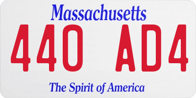 MA license plate 440AD4