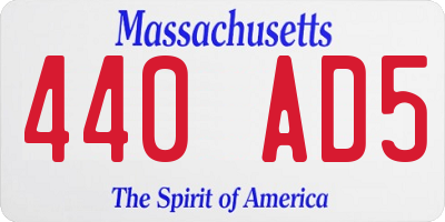 MA license plate 440AD5