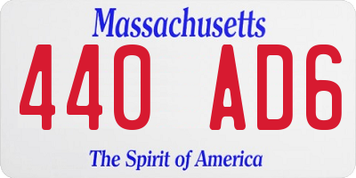 MA license plate 440AD6