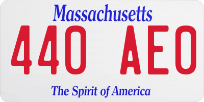 MA license plate 440AE0
