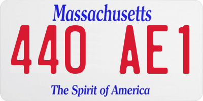 MA license plate 440AE1