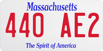 MA license plate 440AE2