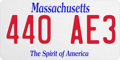 MA license plate 440AE3