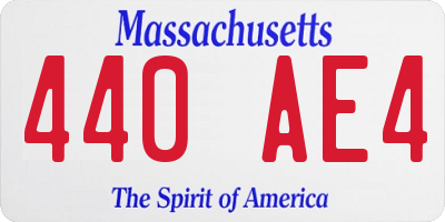 MA license plate 440AE4