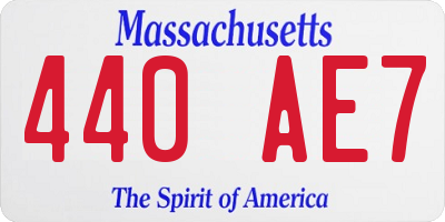 MA license plate 440AE7
