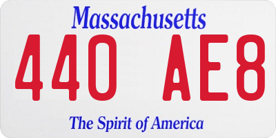 MA license plate 440AE8
