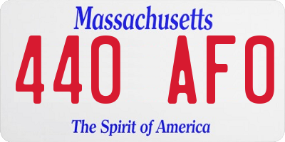 MA license plate 440AF0